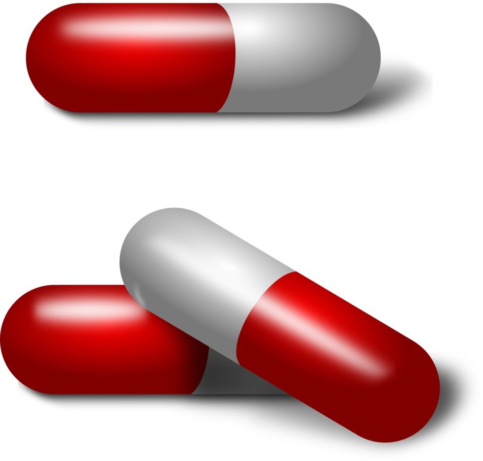 capsules on a white background