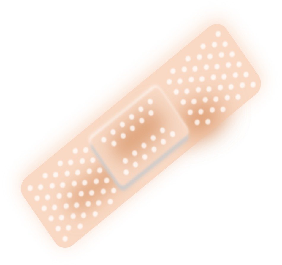 Adhesive plasters on a white background