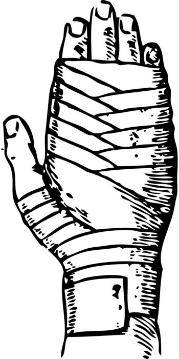 Ä°llustration of bandaged hand