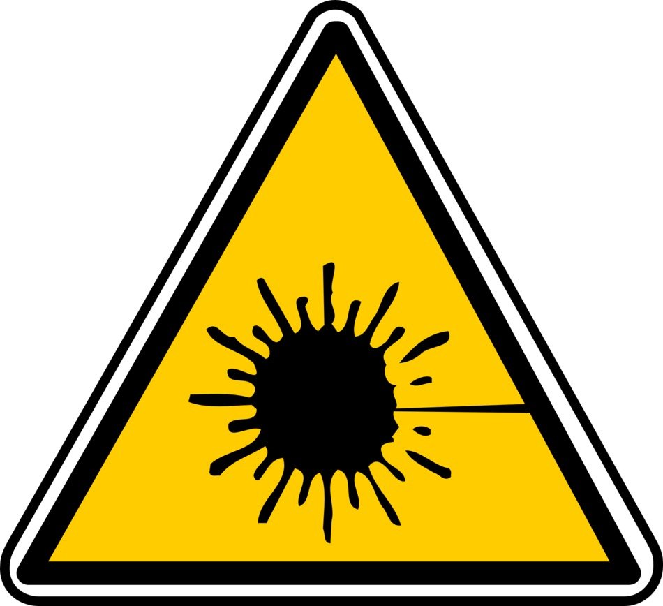 laser radiation warning sign drawing