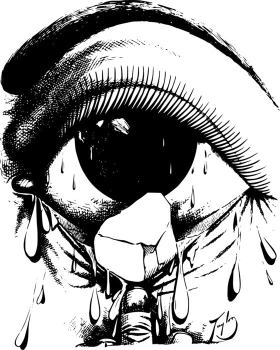 drawn eye irritation