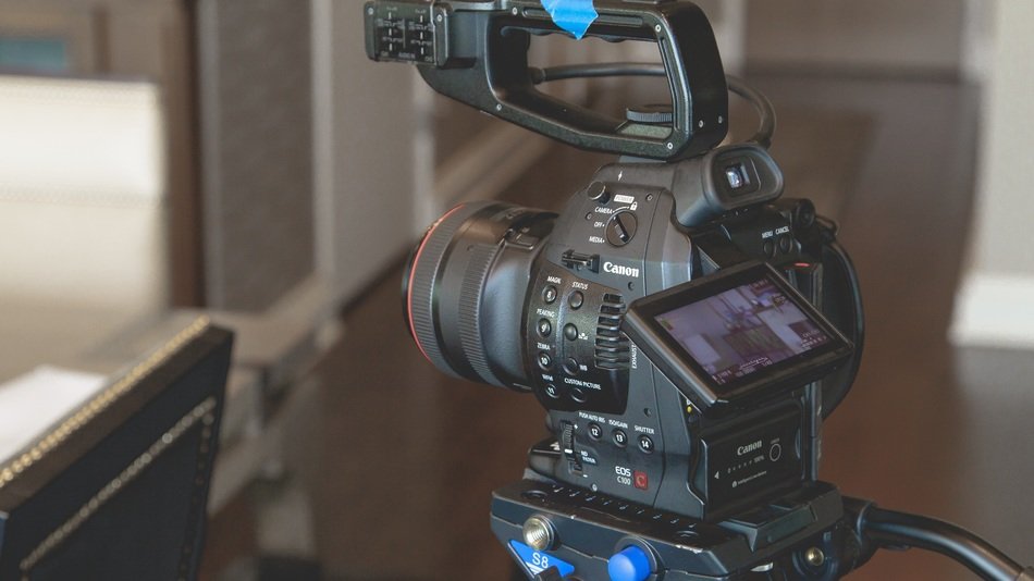 camcorder pointing to the window