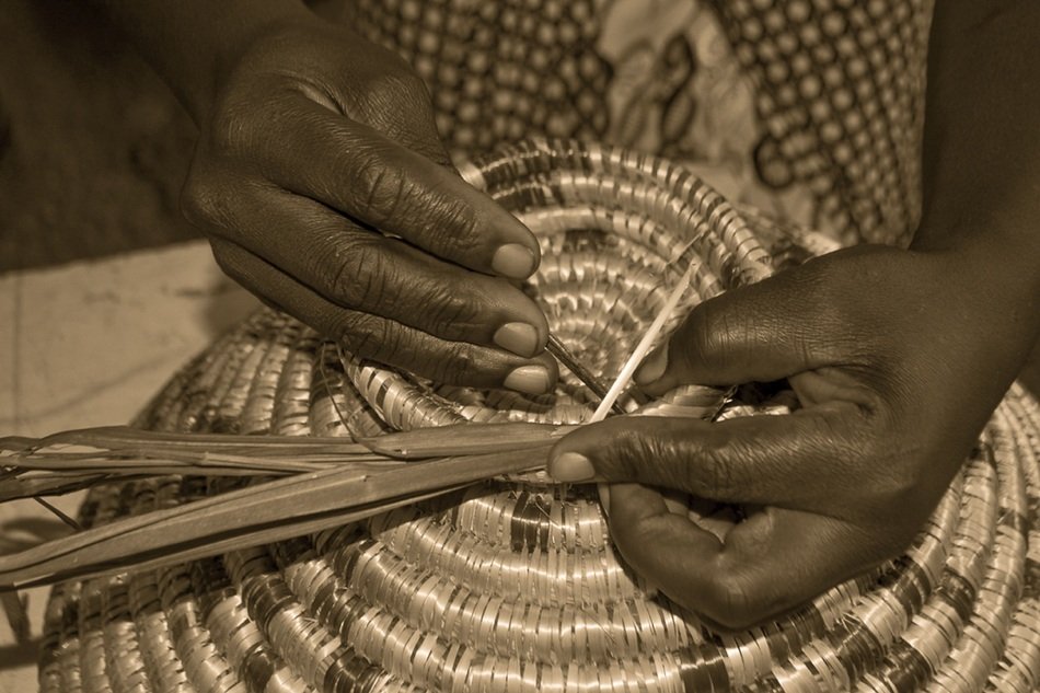 weaving of African baskets