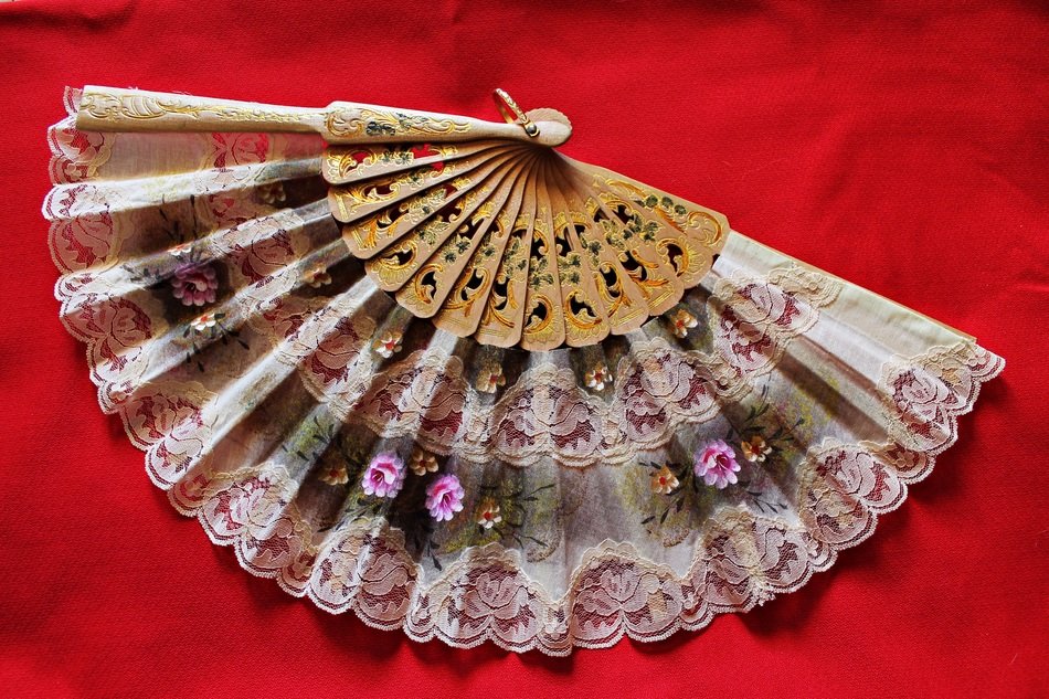 fan on a red background