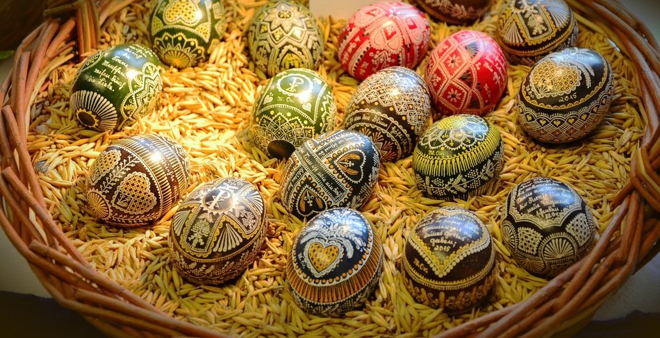 Painted beautiful easter eggs