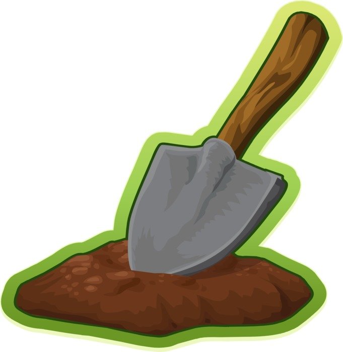 drawing of digging with the shovel