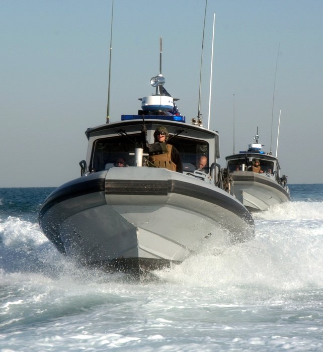 boats of the navy on exercises