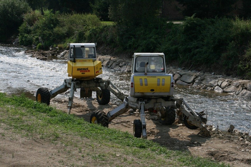 panoramic view of construction equipment at the site