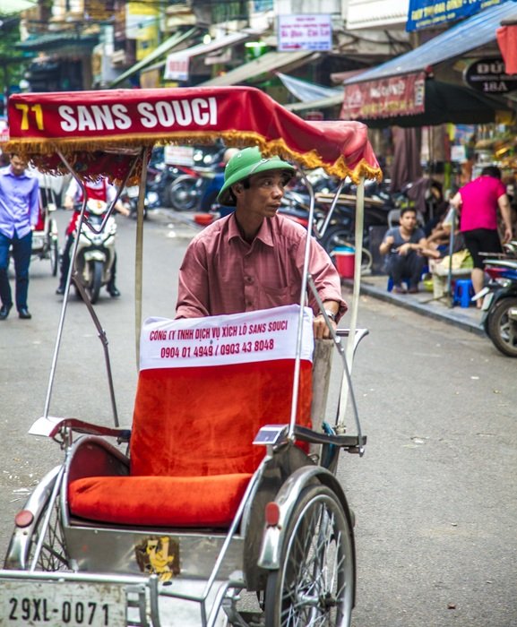A driver with a sidecar in Vietnam