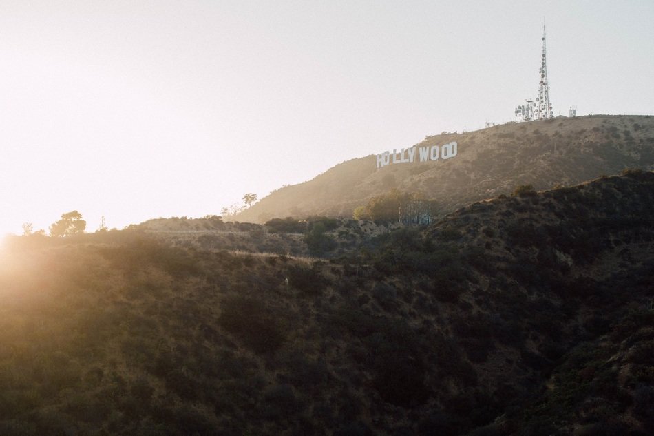hollywood sign on a hill in California