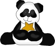 cartoon panda with a star