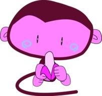 Monkey Eating Banana Clip Art N13
