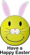 clipart of the hapy easter bunny smiley
