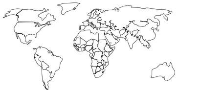black and white world map