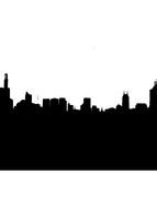Black and white silhouettes of Pittsburgh clipart