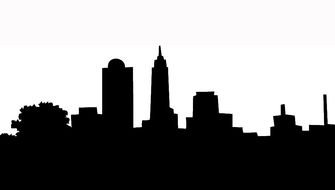 New York City, Skyline, black silhouette