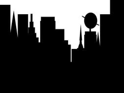 black City Skyline drawing