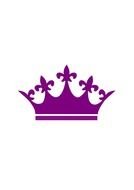 Queen's purple crown on a white background