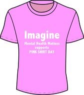 Colorful t-shirt with the "Imagine" print clipart