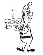 character with cake as a picture for clipart