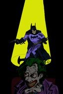 Colorful drawing of the Batman vs Joker clipart