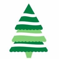 painted tricolor striped christmas tree