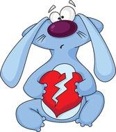 bunny with broken heart