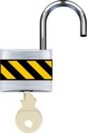 lock with a key as a picture for clipart