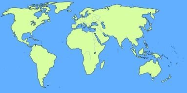 Blank World Map With Rivers drawing