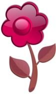 Beautiful pink flower with the colorful leaves clipart