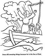 Jesus Calms Storm Coloring Page N2