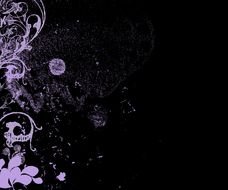 purple floral pattern on a black background