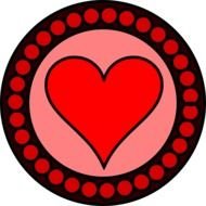 Valentineâs Day, round sticker with Heart