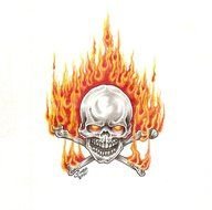 skull on fire as a picture for clipart