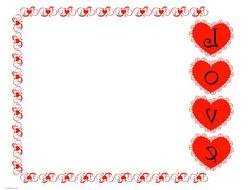 romantic border with hearts