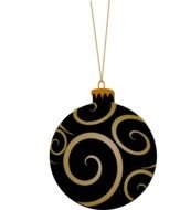 Black Metallic Ornament Clip Art