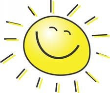 Clip art of Smile face on a sun