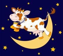 Clip art of night cow