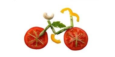 Healthy Snack, bicycle formed by pieces of vegetables