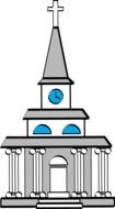 Catholic church on the black background