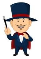 Cute colorful magician clipart