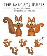 Baby Animal Cartoon Squirrel