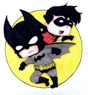 batman and super hero on the yellow circle