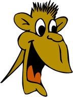 cartoon monkey head drawn