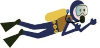 Cartoon SCUBA Diver By Singlecell Simple
