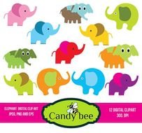 Baby Shower Elephant Clip Art N21