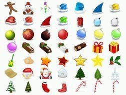 Christmas set Icon drawing
