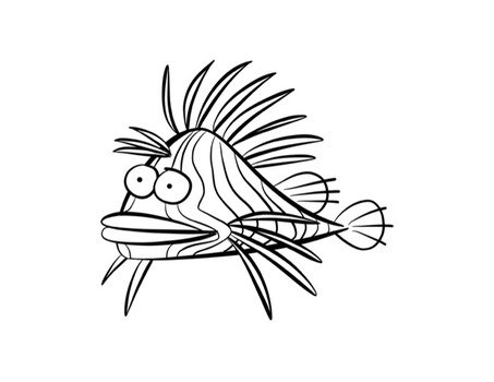 Lionfish Coloring Page N2