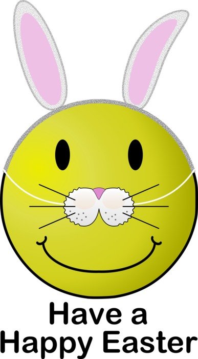 clipart of the hapy easter bunny smiley