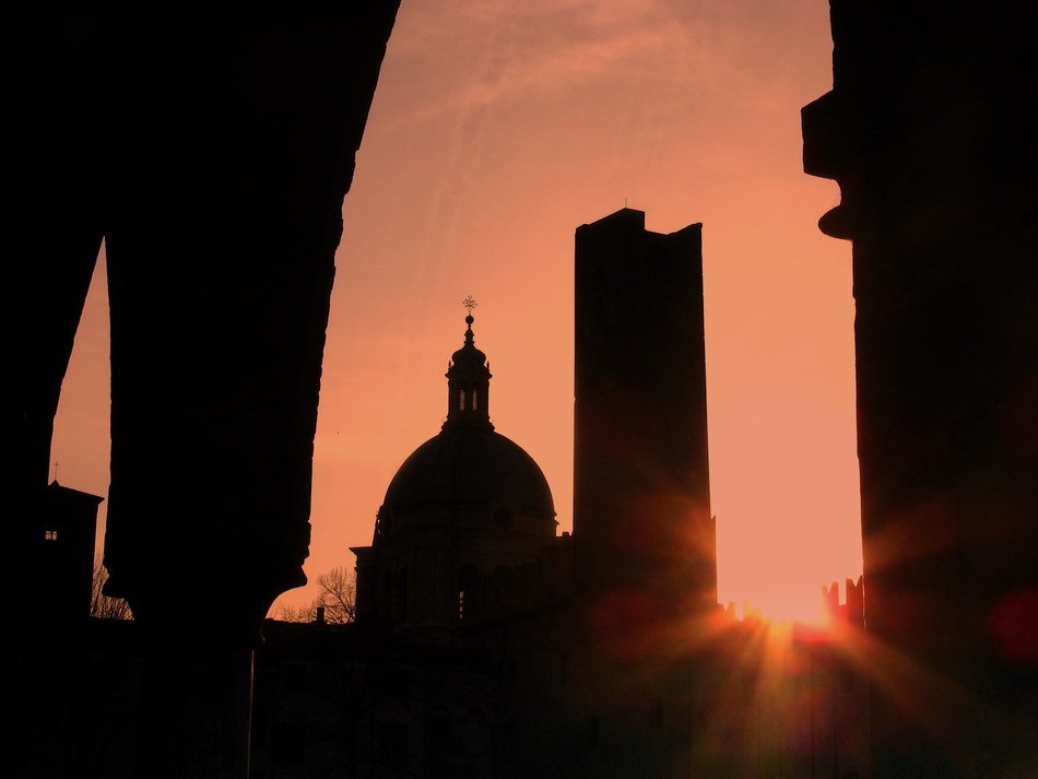 sunset on the cathedral as a picture for clipart